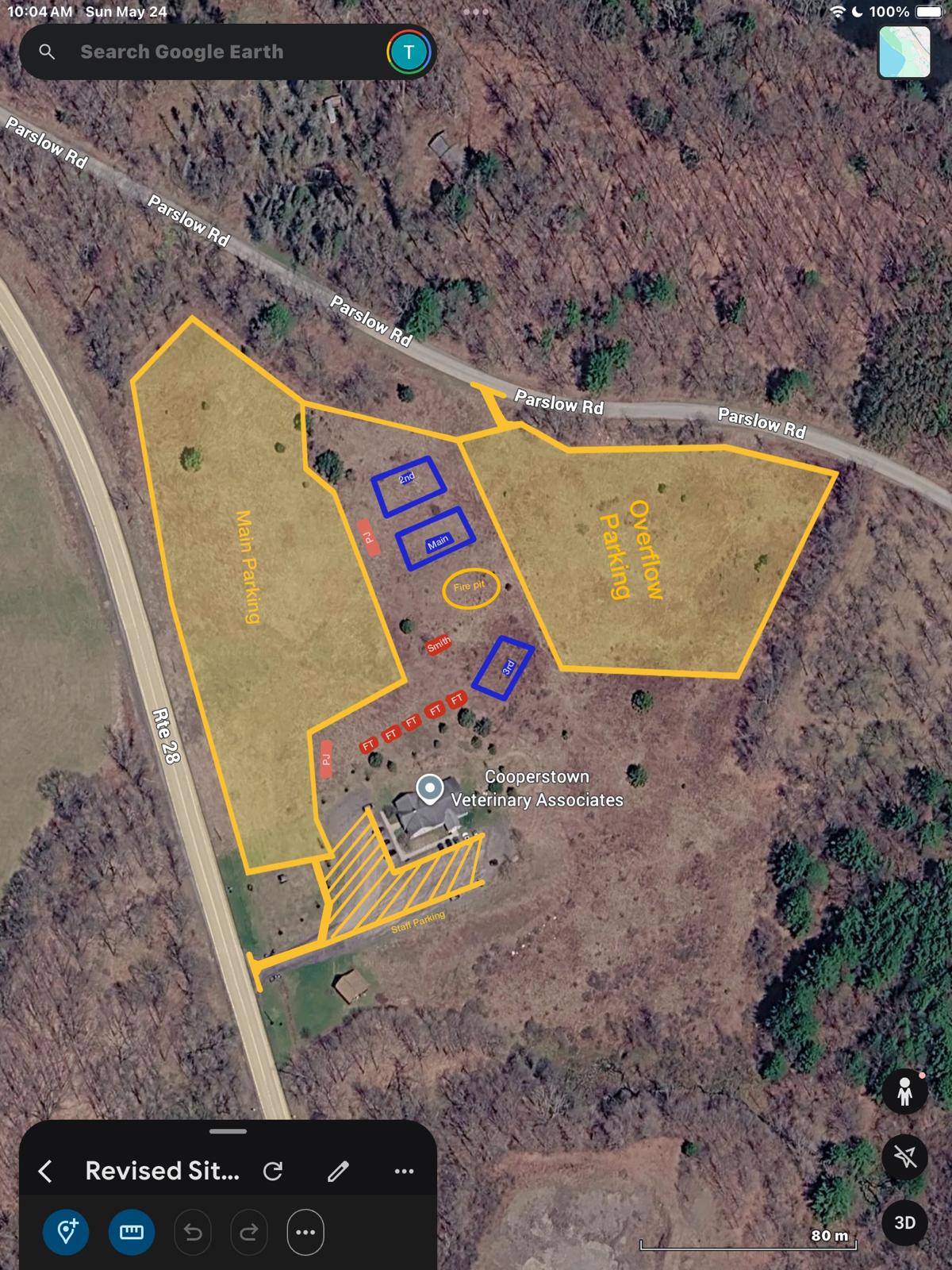 KEAL Fest site map showing main parking, overflow parking, staff parking, and festival grounds